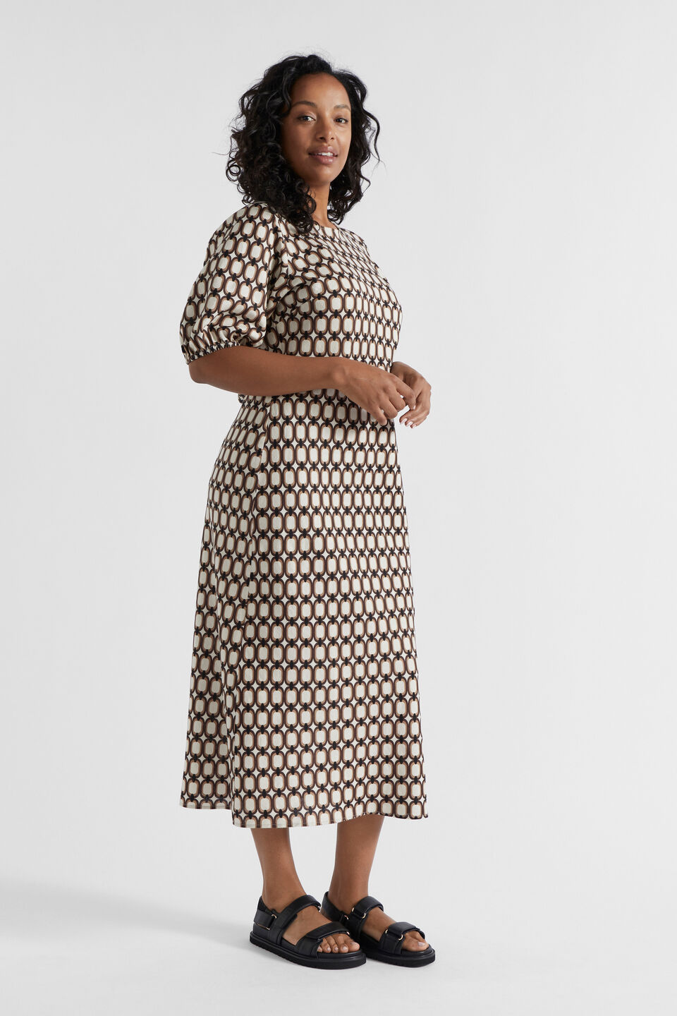 Linen Retro Slip Dress  Multi Retro