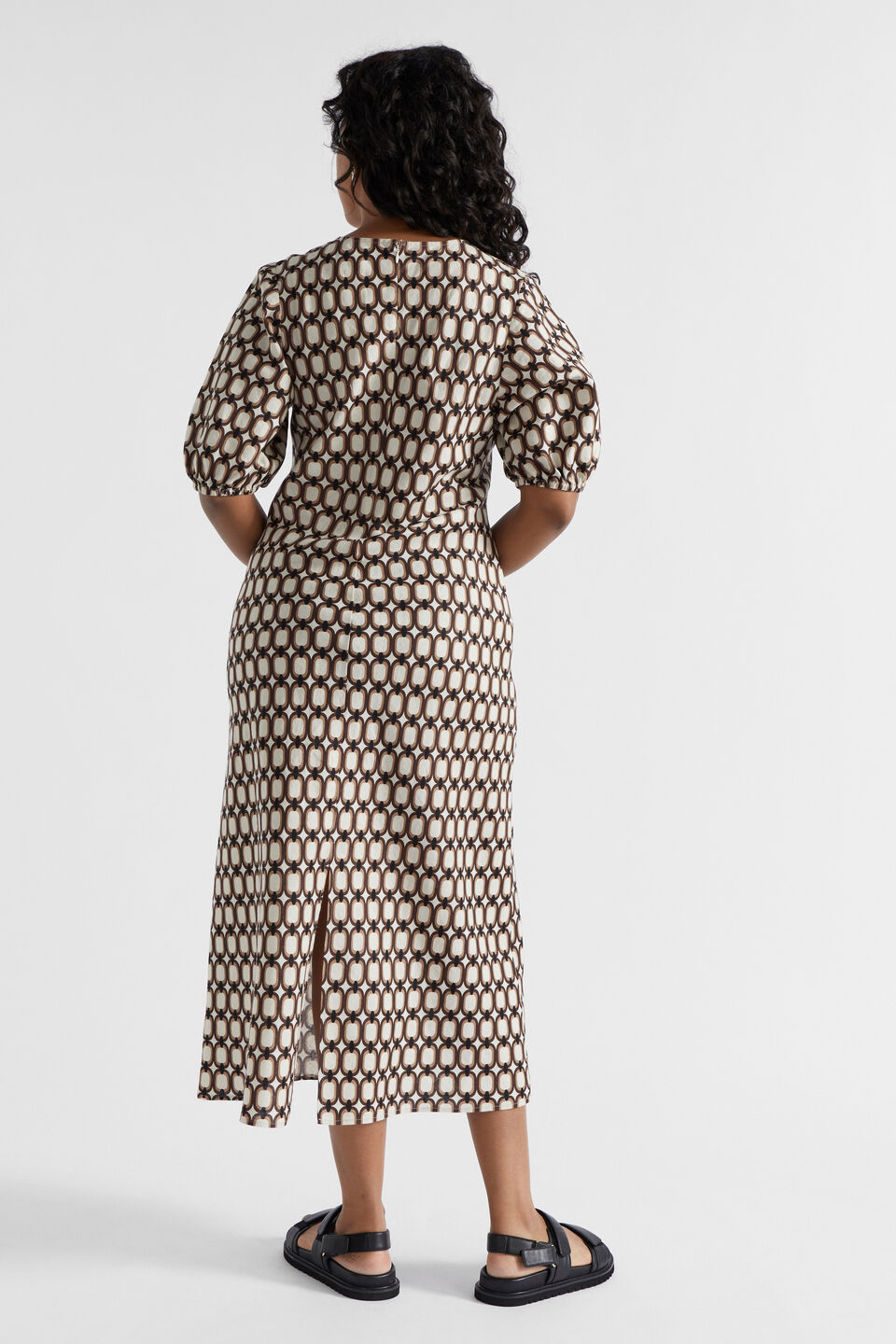 Linen Retro Slip Dress  Multi Retro