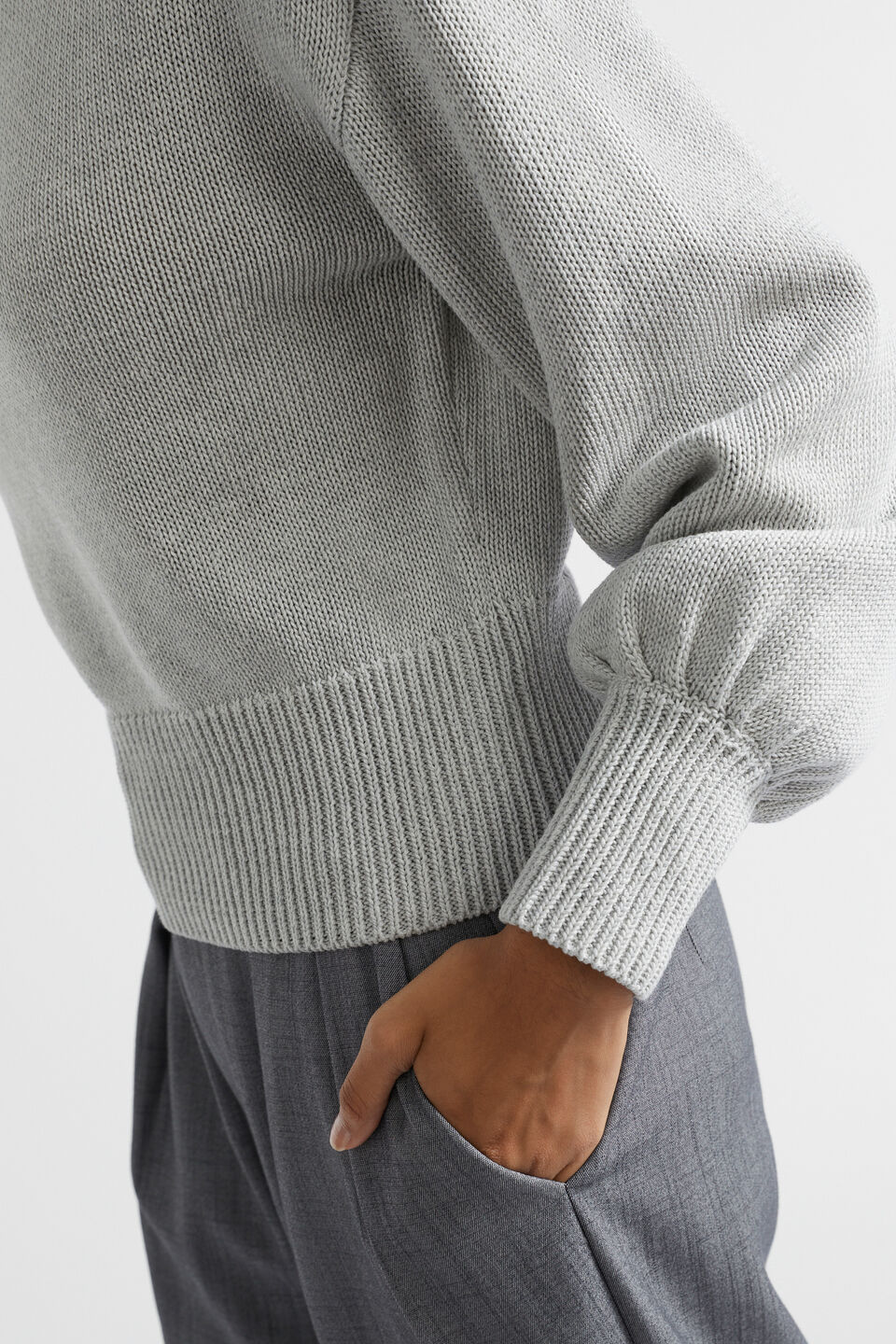 Cotton Rib Easy Knit  Silver Marle