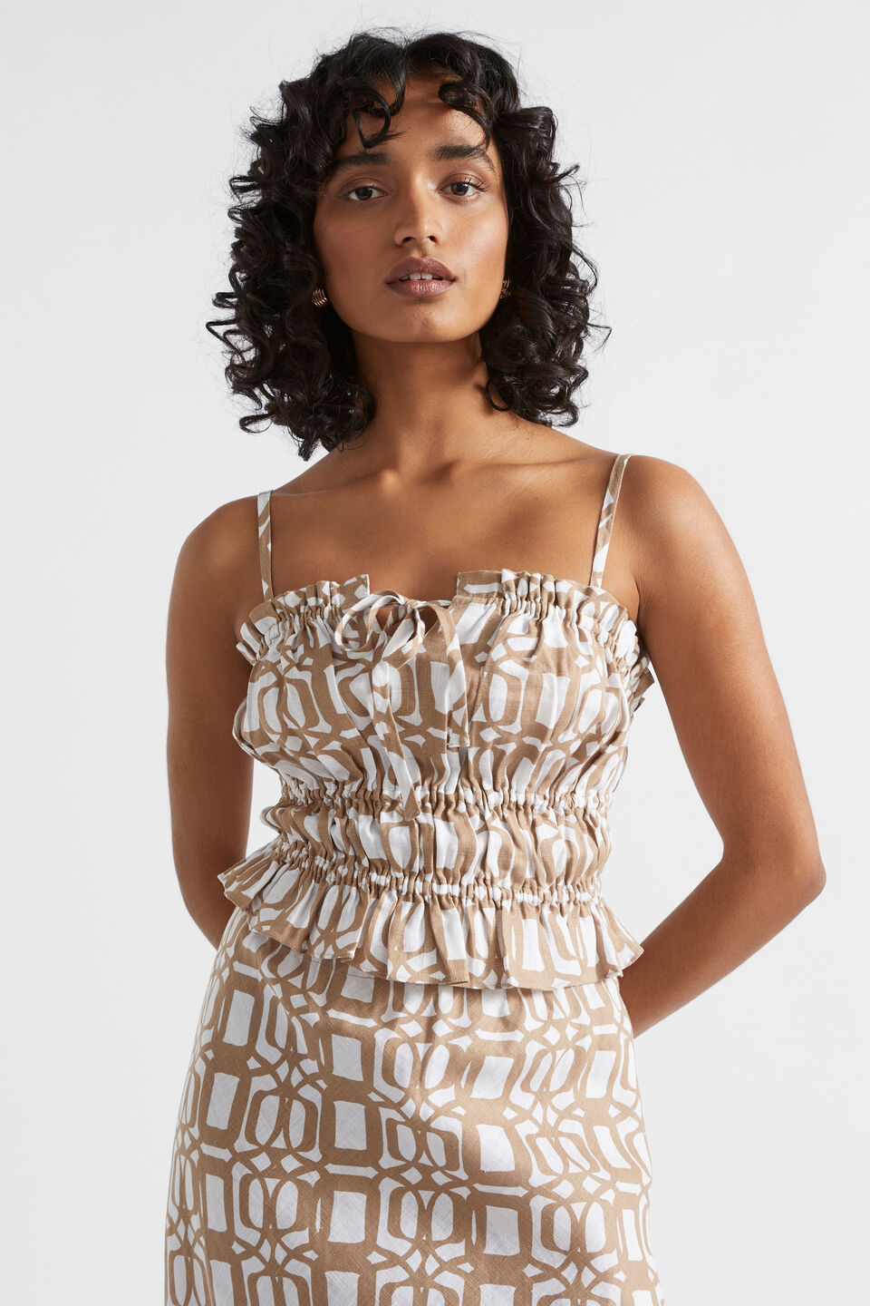 Linen Retro Camisole  Barley Retro