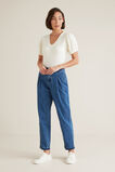 V Neck Rib Sleeve Top    hi-res