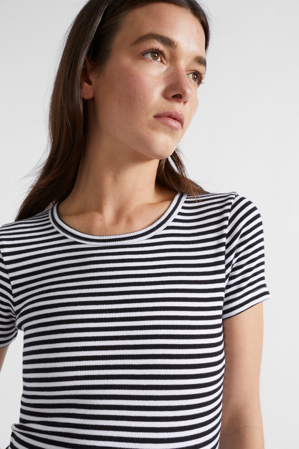 Core Rib Tee  Mono Stripe