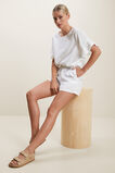 Flutter Sleeve Linen Top  Whisper White  hi-res