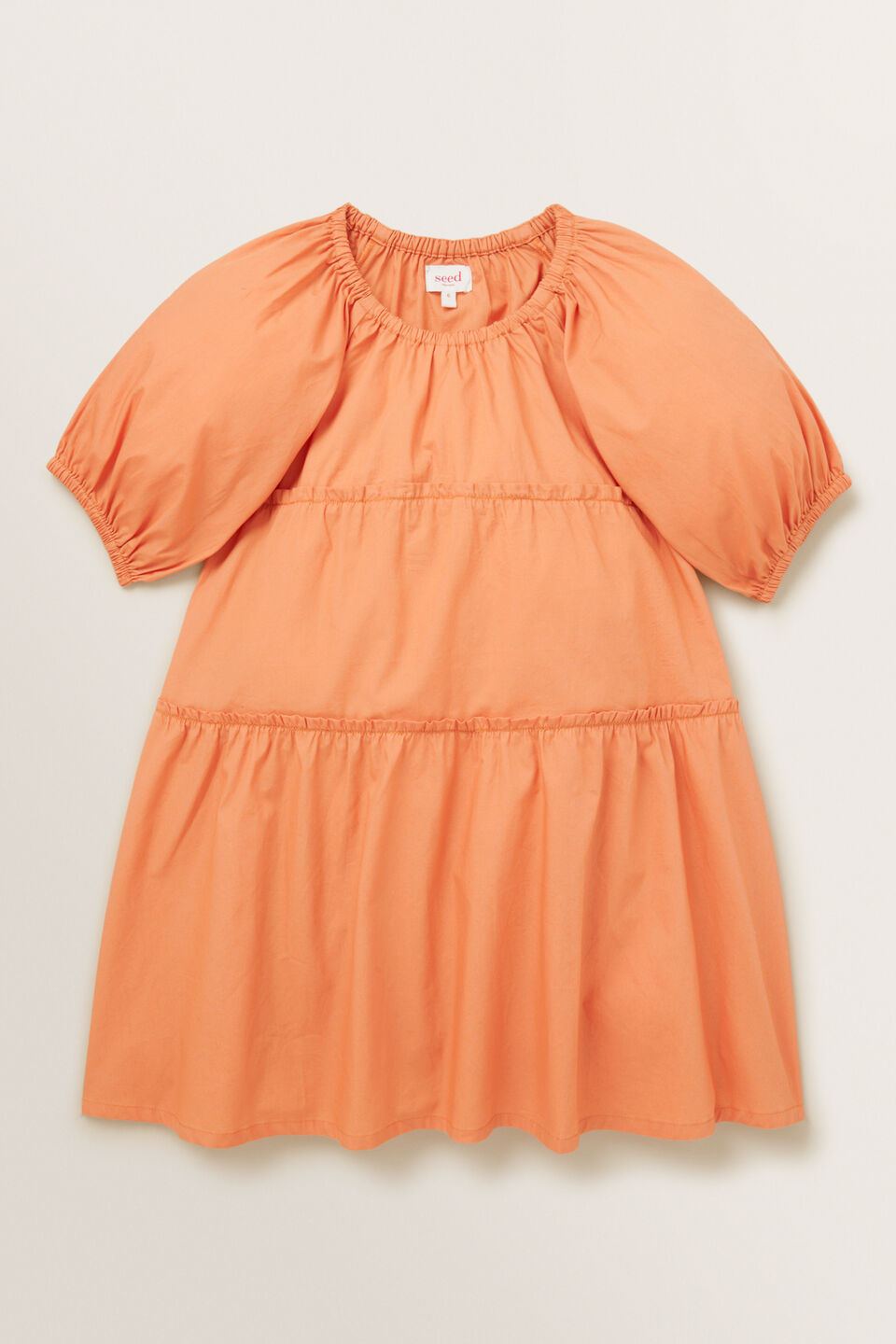 Poplin Tiered Dress  Soft Coral