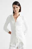 Variegated Rib Polo Top  Cloud Cream Marle  hi-res