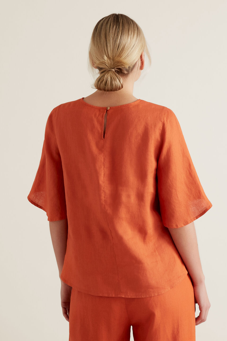 Flutter Sleeve Linen Top  