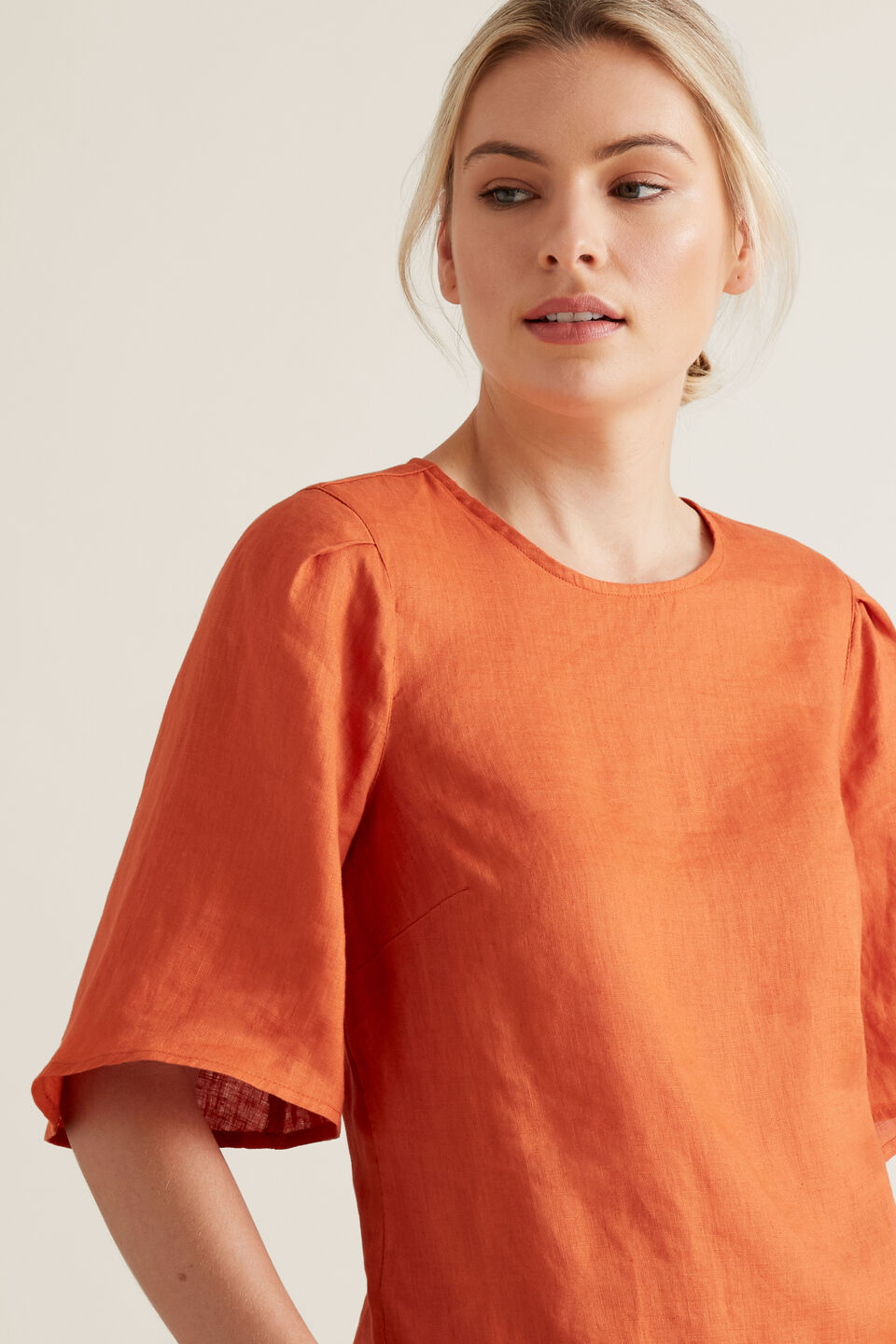 Flutter Sleeve Linen Top  