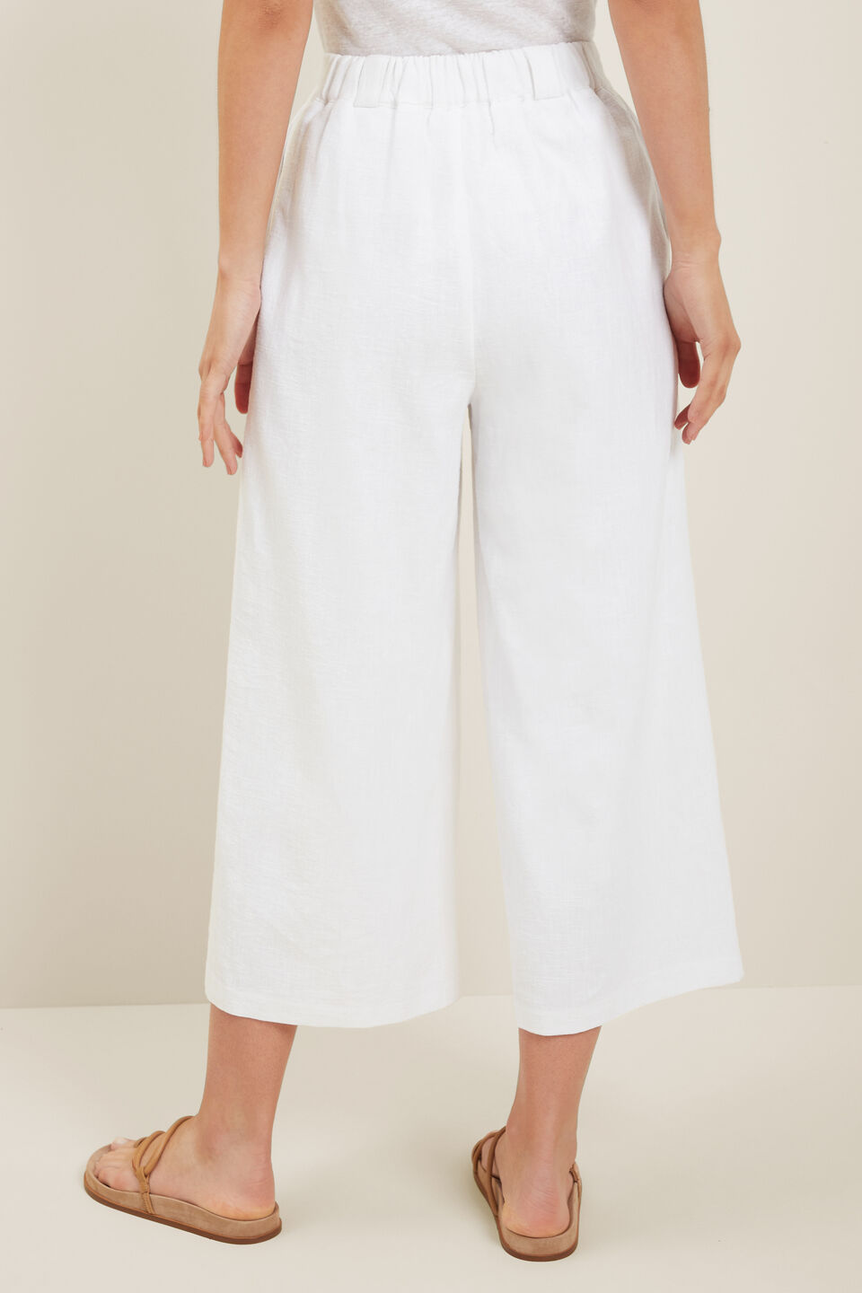 Button Fly Crop Pant  Whisper White