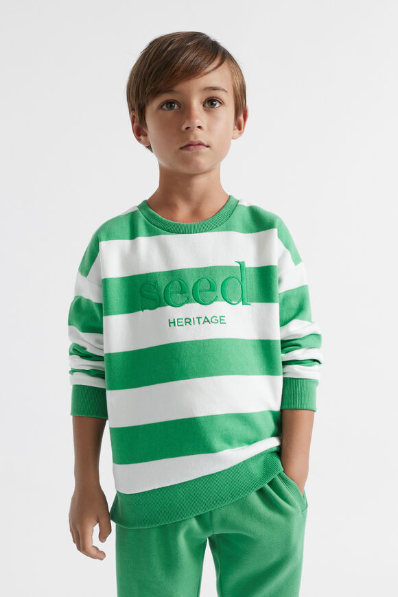 Core Logo Sweat  Apple Green Stripe  hi-res