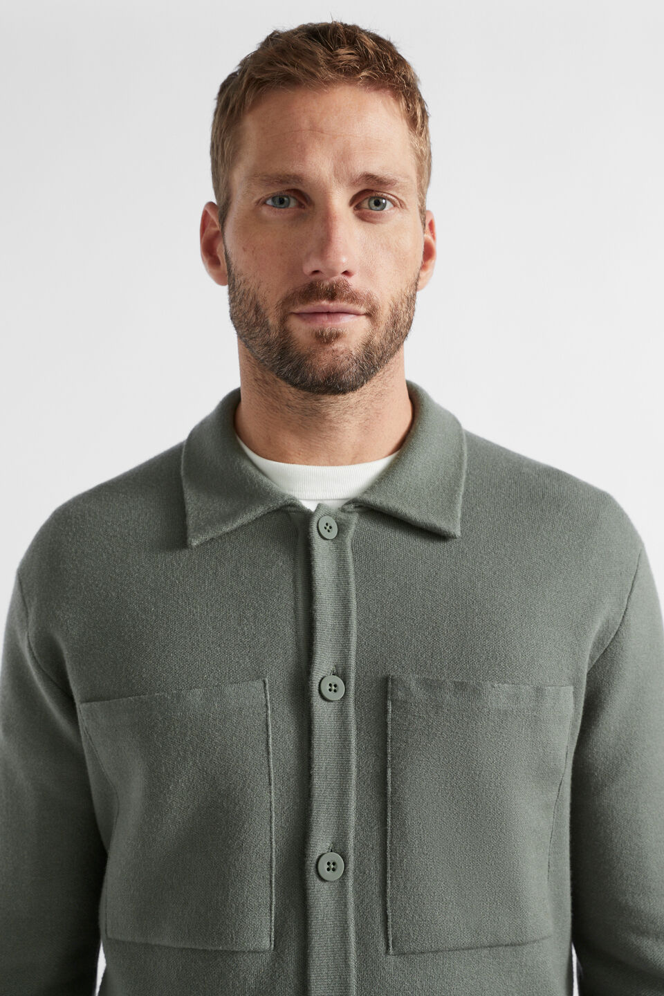Knit Overshirt  Light Khaki