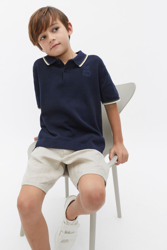 Knit Logo Polo  Midnight Blue  hi-res
