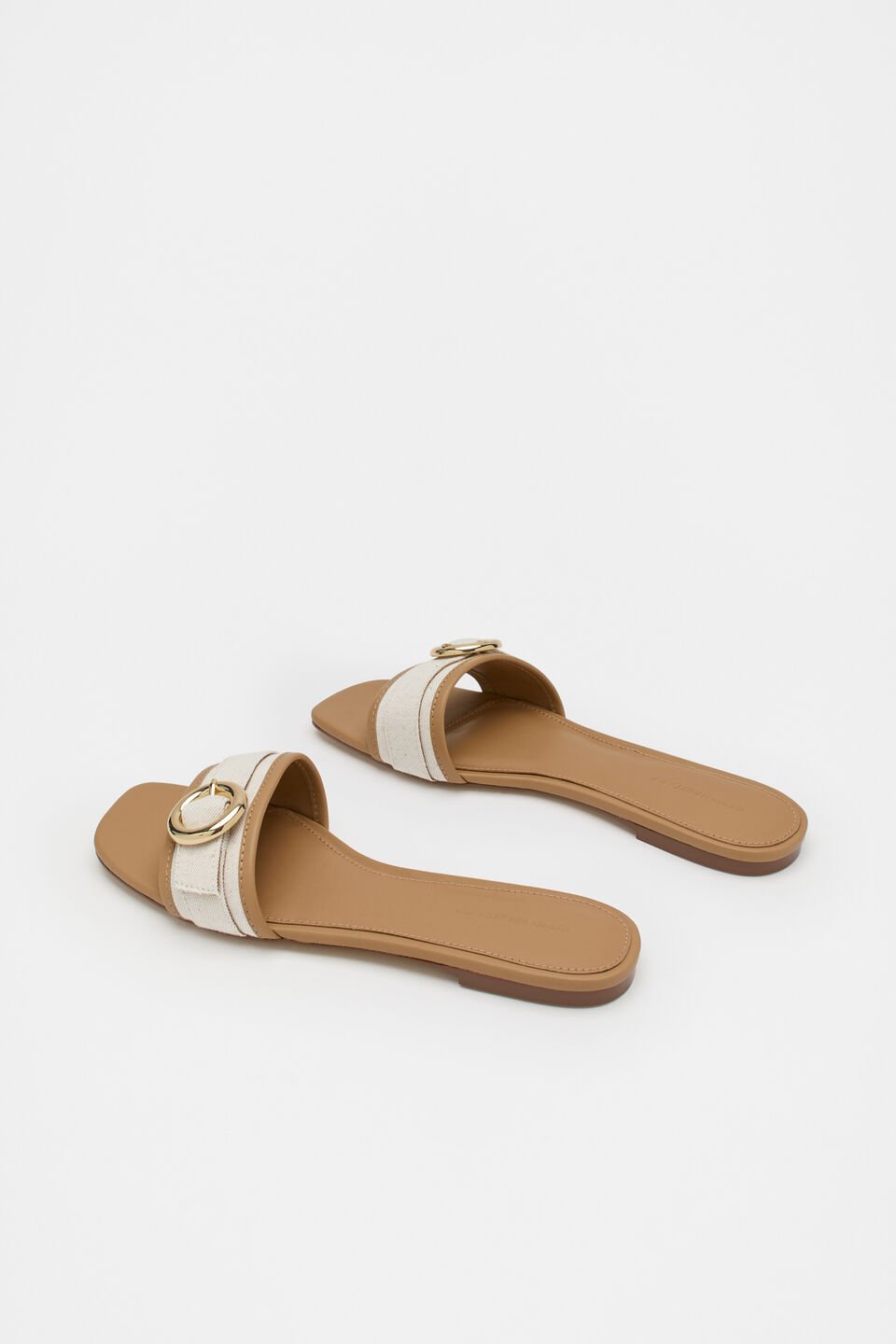 Paris Rounded Buckle Slide  Caramel