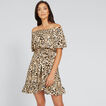 Off-Shoulder Animal Dress    hi-res