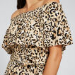 Off-Shoulder Animal Dress    hi-res