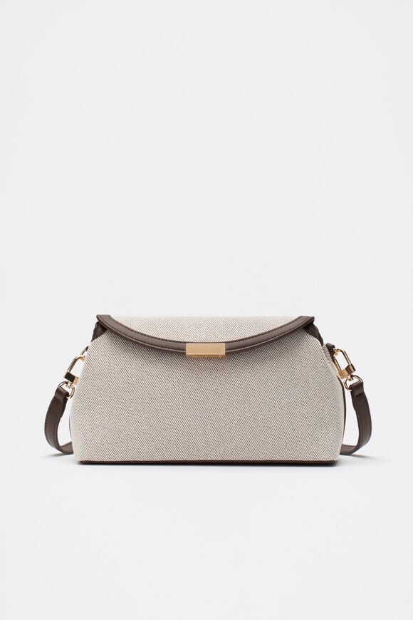 Textured Curved Handbag  Dark Espresso  hi-res