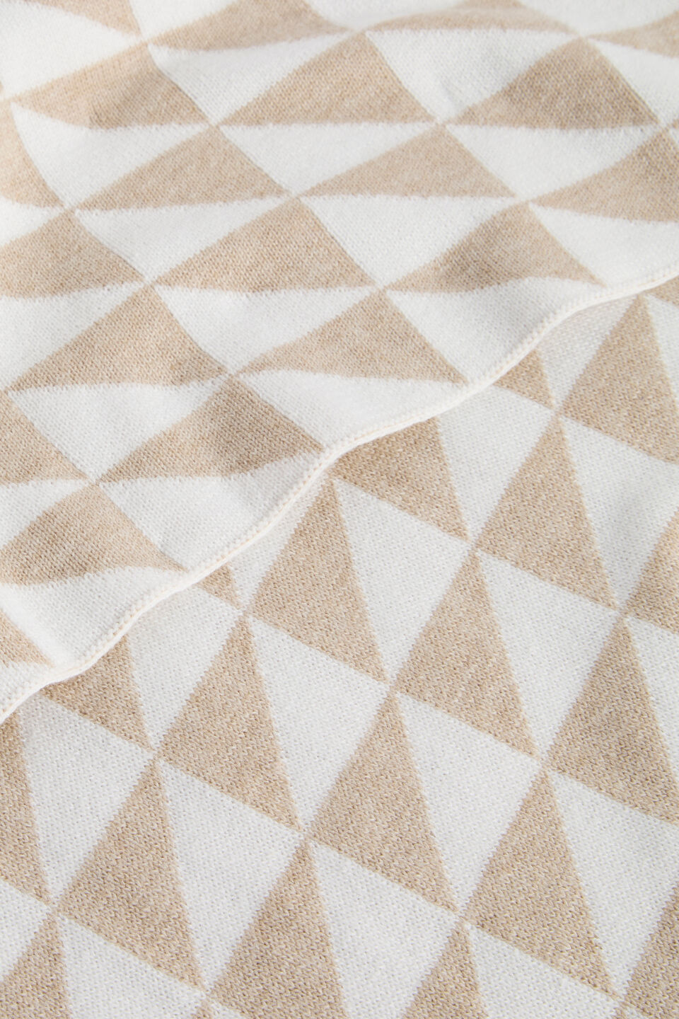 Geo Knit Scarf  Champagne Beige