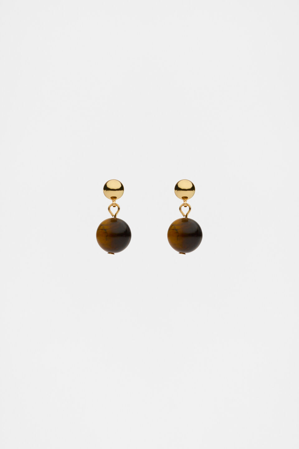 Stone Round Drop Earring  Gold
