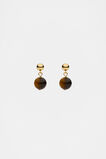 Stone Round Drop Earring  Gold  hi-res