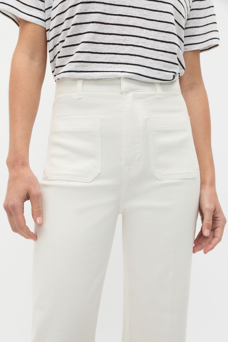 Core Wide Leg Pocket Jean  Cloud Cream