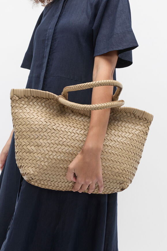 Leather Basket Bag  Rye  hi-res