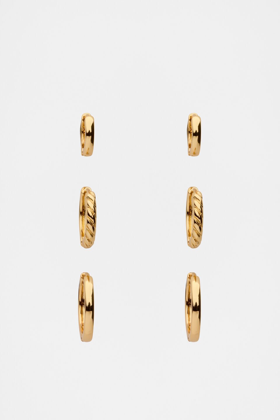Textured Huggie Ear Pack  Gold