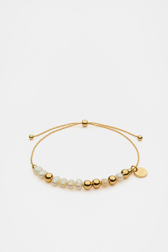 Pearl Mix Station Bracelet  Gold  hi-res