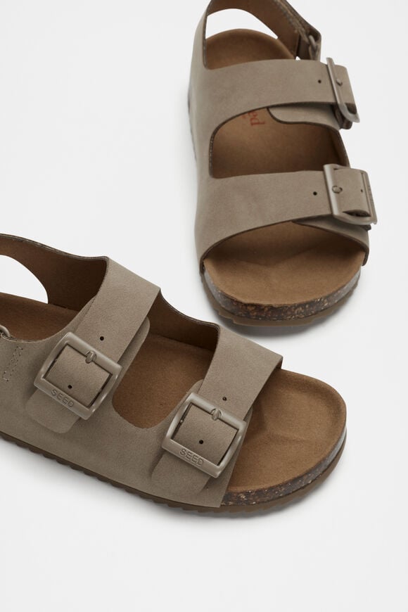 Double Buckle Slide  Taupe  hi-res