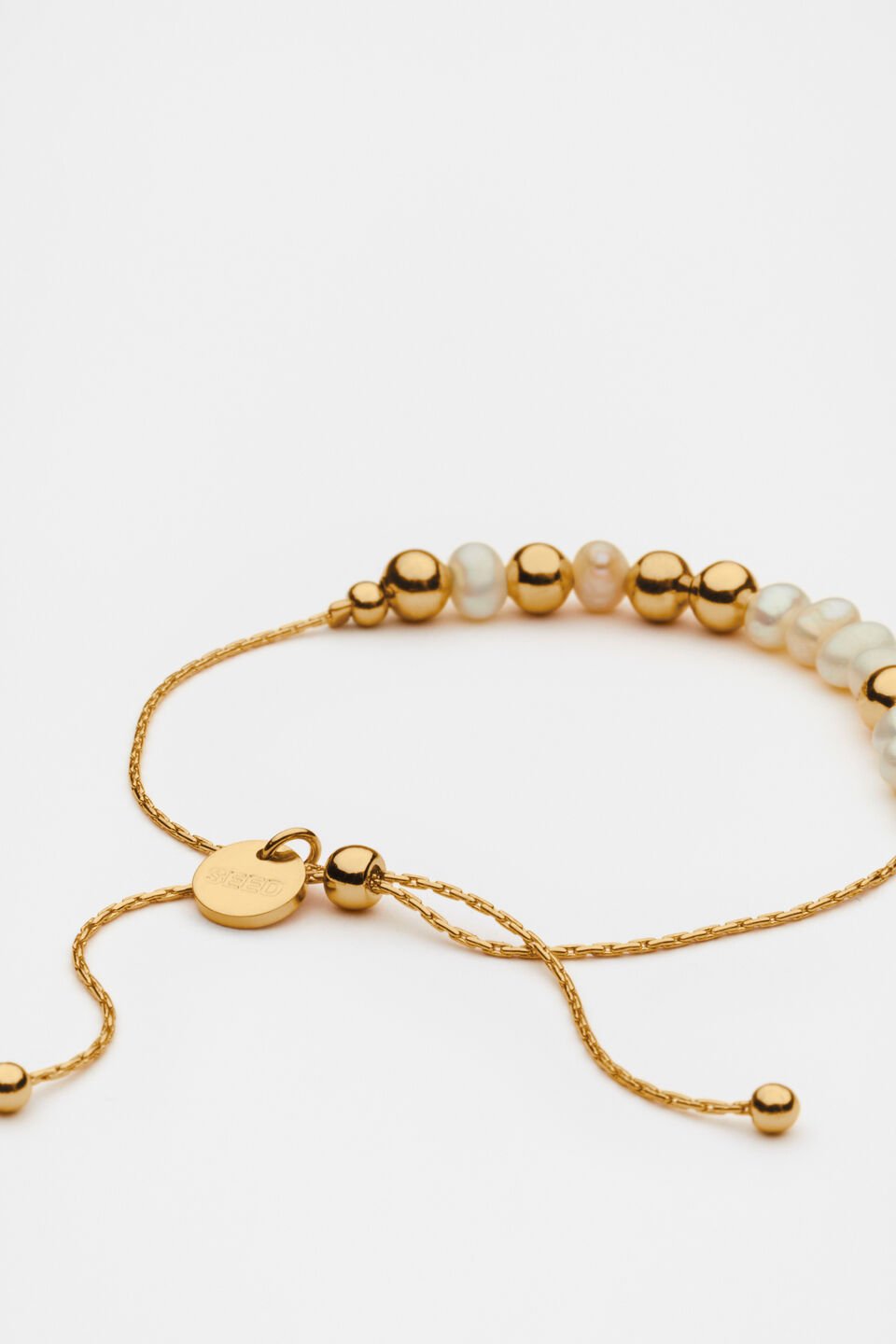 Pearl Mix Station Bracelet  Gold