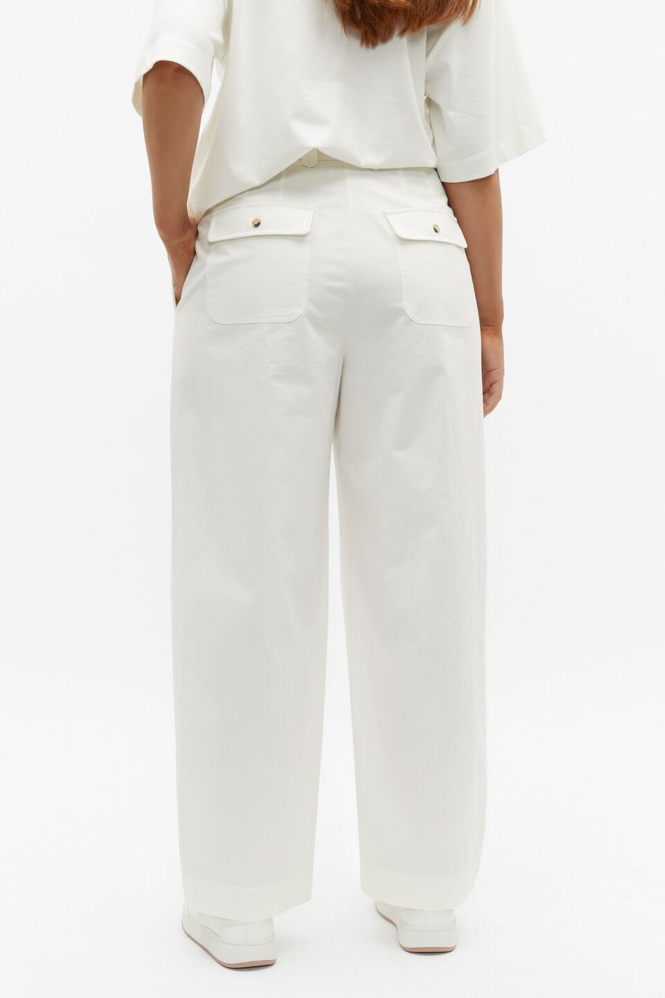 Cotton Barrel Leg Pant  Cloud Cream