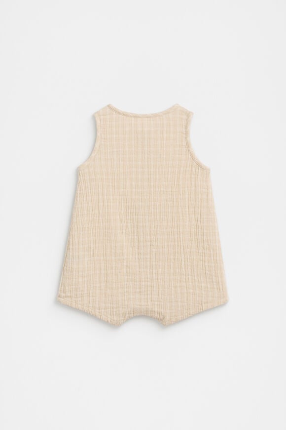Orange Button Romper  Neutral  hi-res