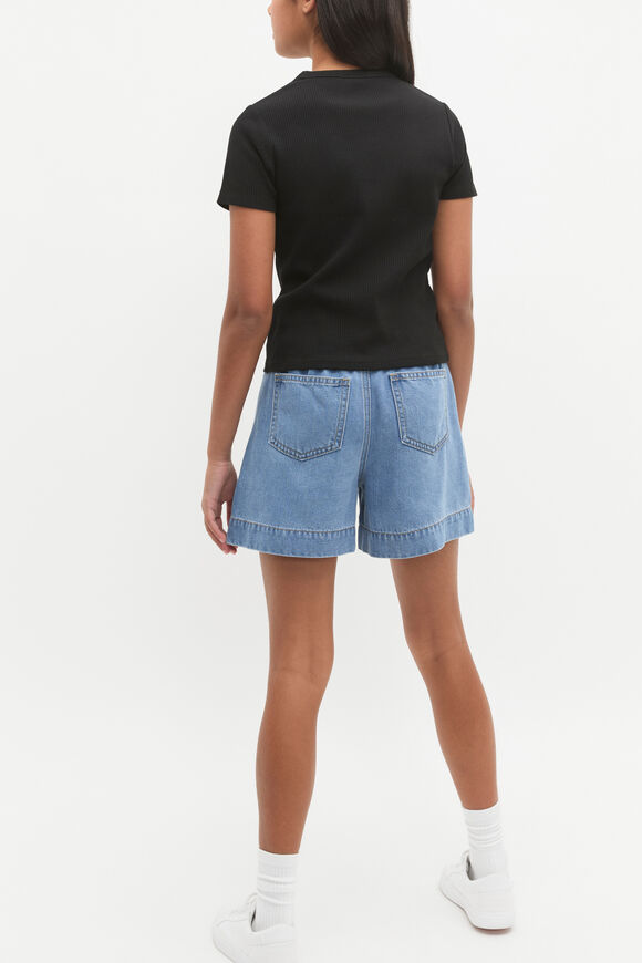 Core Logo Rib Tee  Black  hi-res