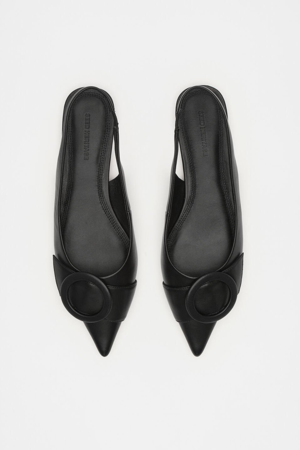 Ren Circle Buckle Slingback  Black