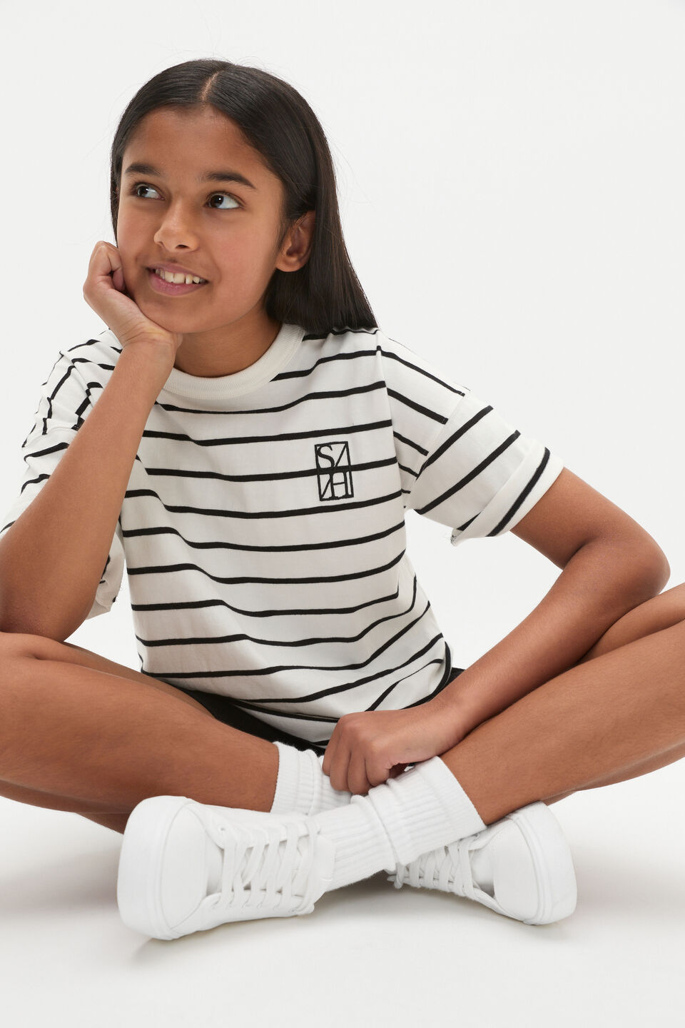 Oversized Logo Tee  Canvas Stripe