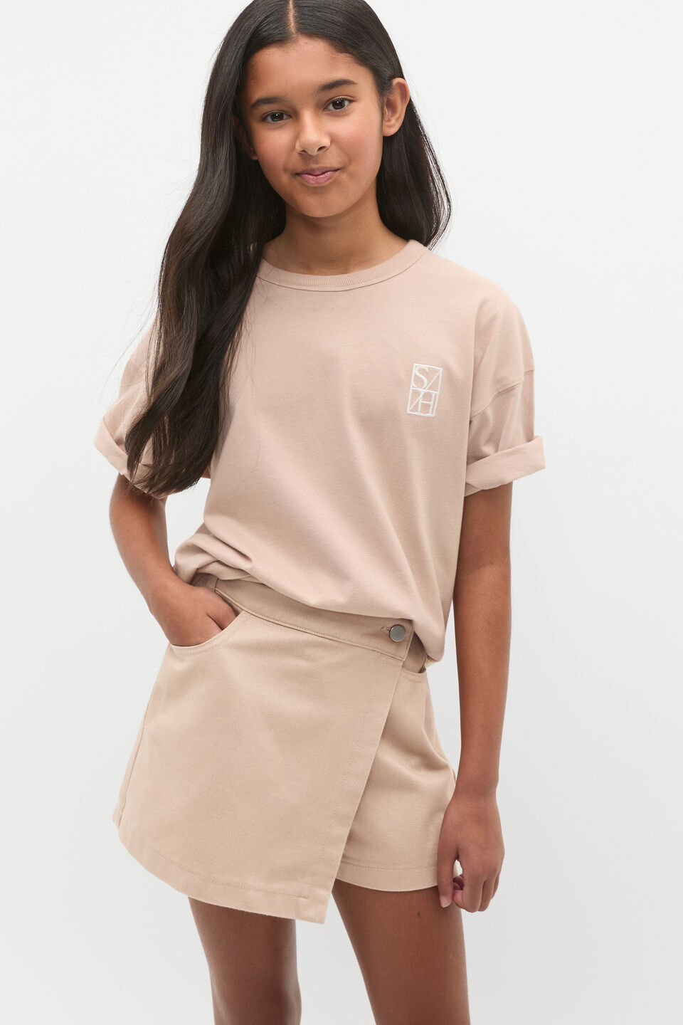 Oversized Logo Tee  Neutral