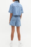 Pleat Denim Short  Mid Wash  hi-res