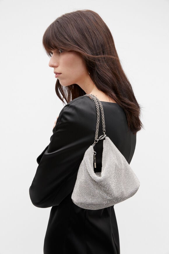 Embellished Handbag  Silver  hi-res
