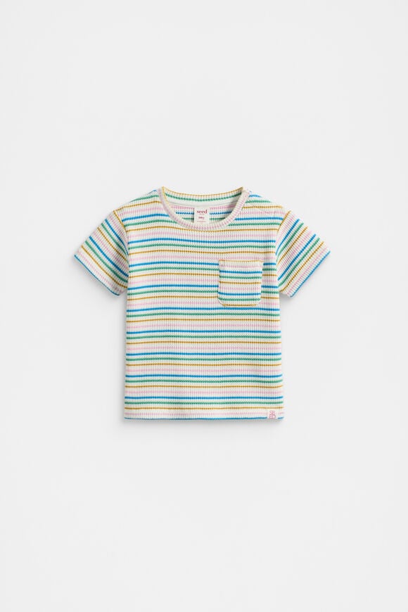 Stripe Waffle Tee  Multi  hi-res