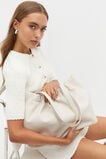 Leather Rouched Tote  Cream  hi-res