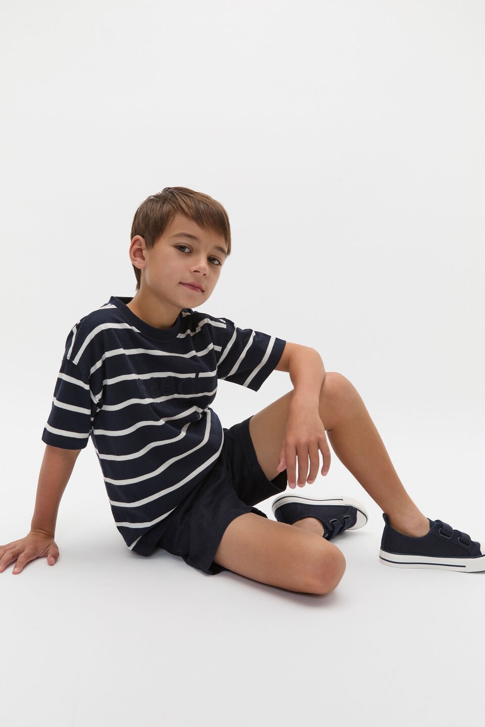 Stripe Logo Tee  Midnight Blue