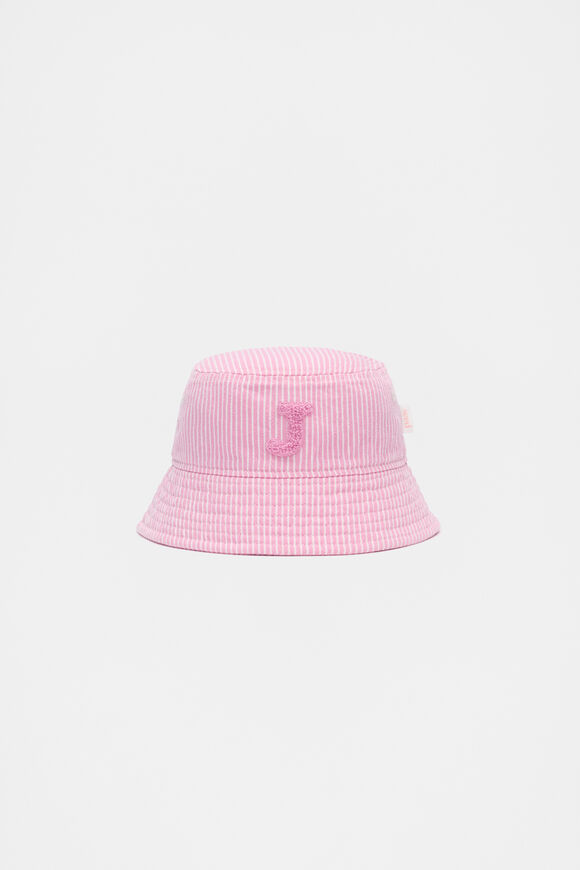 Pink Mini Initial Bucket Hat  J  hi-res
