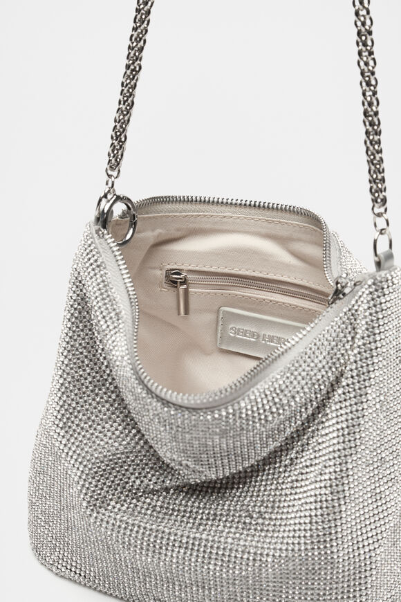 Embellished Handbag  Silver  hi-res