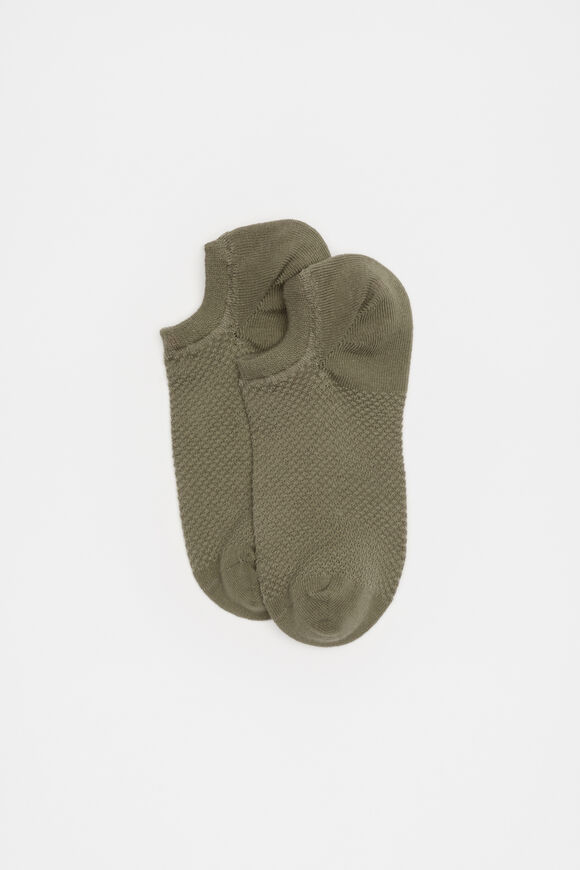 Mini Waffle Sneaker Sock  Olive Leaf  hi-res