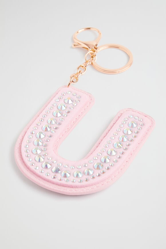 Jewel Initial Keyring  U  hi-res