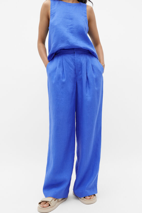 Linen Pleat Elasticated Pant  Deep Ocean  hi-res