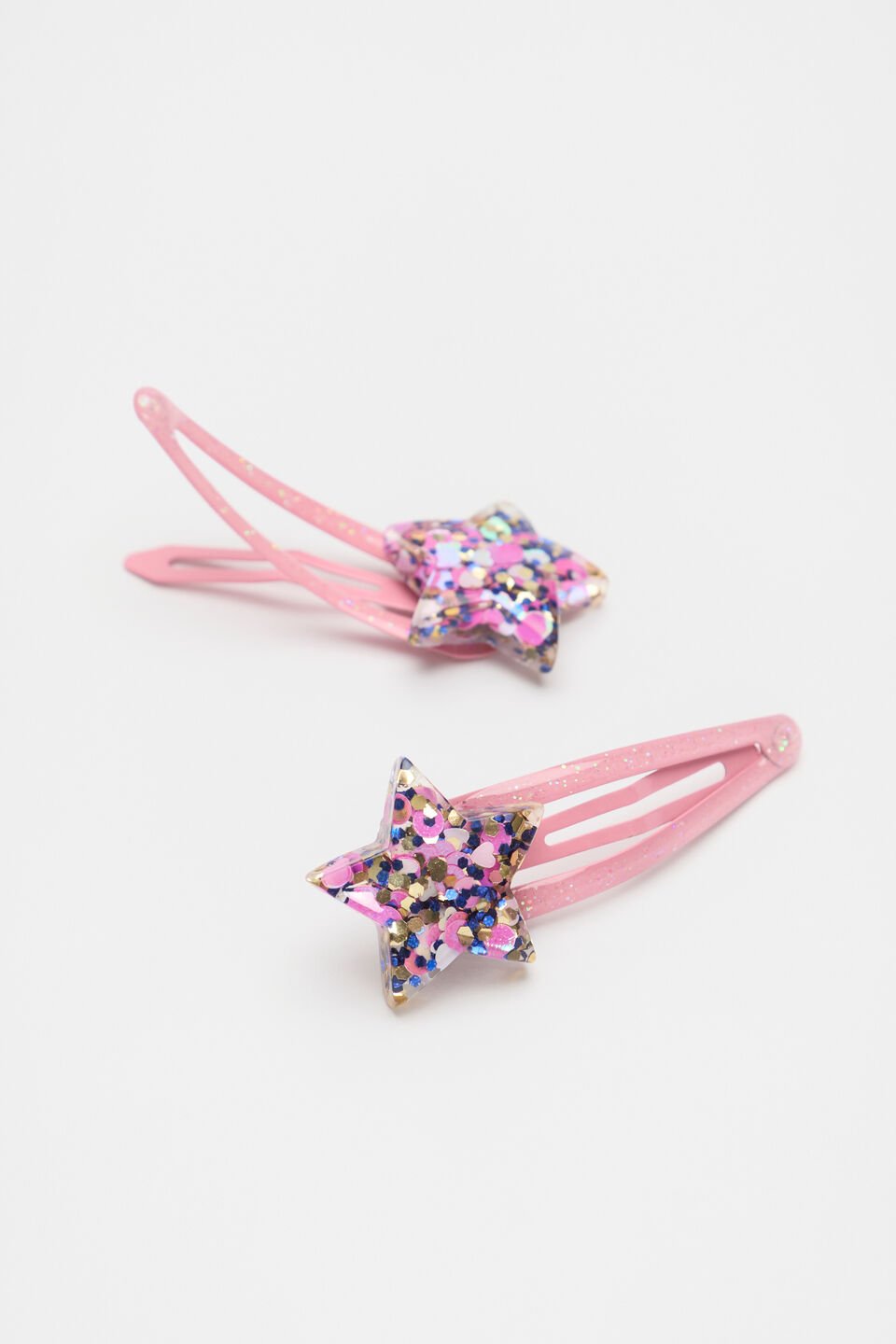 Star Glitter Resin Snaps  Multi