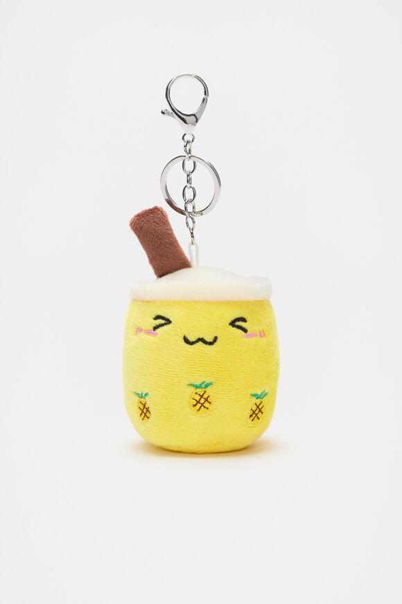 Bubble Tea Keyring Plush Toy  Yellow  hi-res