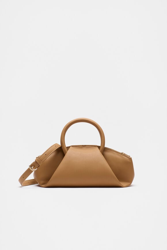 Round Handle Shoulder Bag  Caramel  hi-res