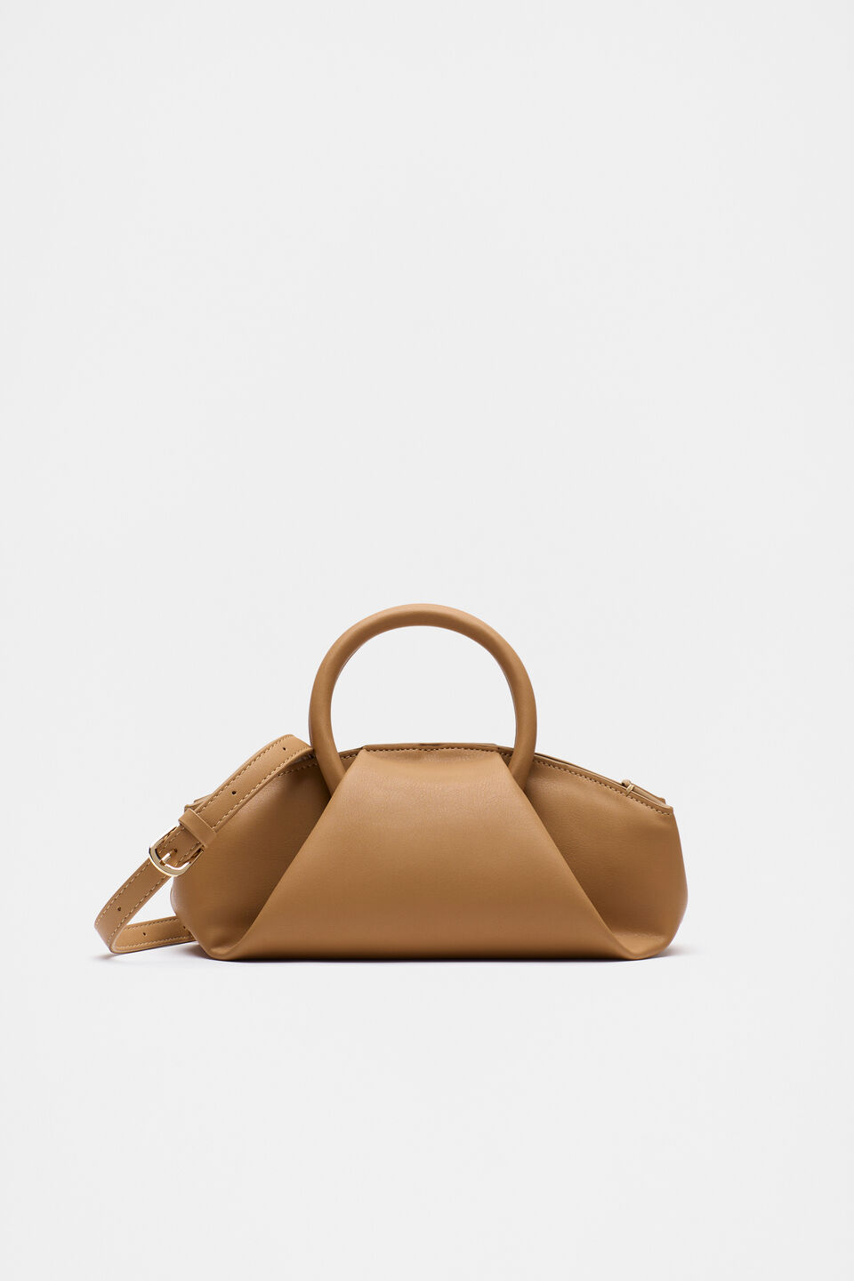 Round Handle Shoulder Bag  Caramel