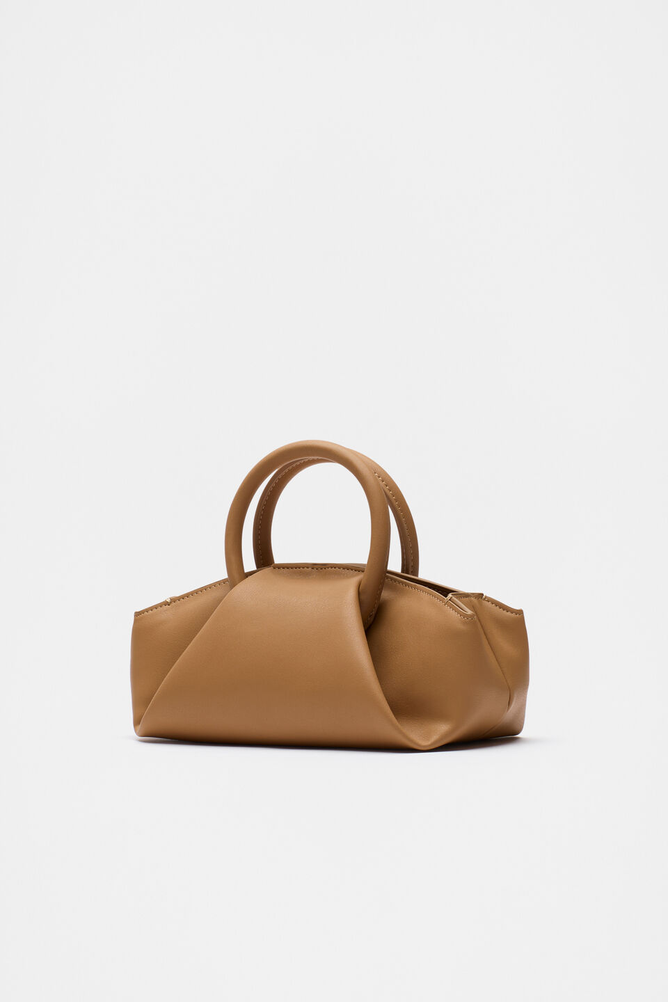 Round Handle Shoulder Bag  Caramel