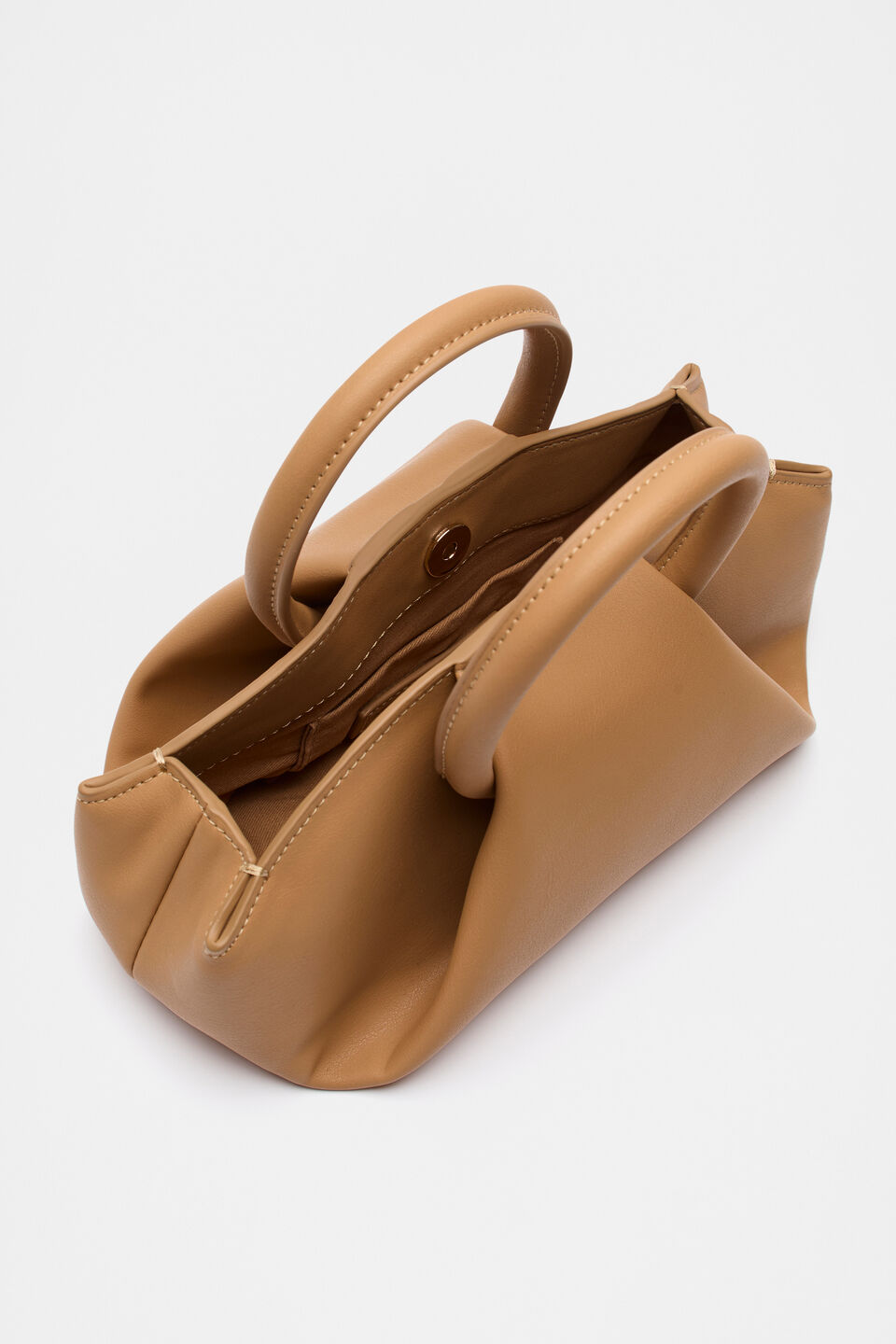 Round Handle Shoulder Bag  Caramel